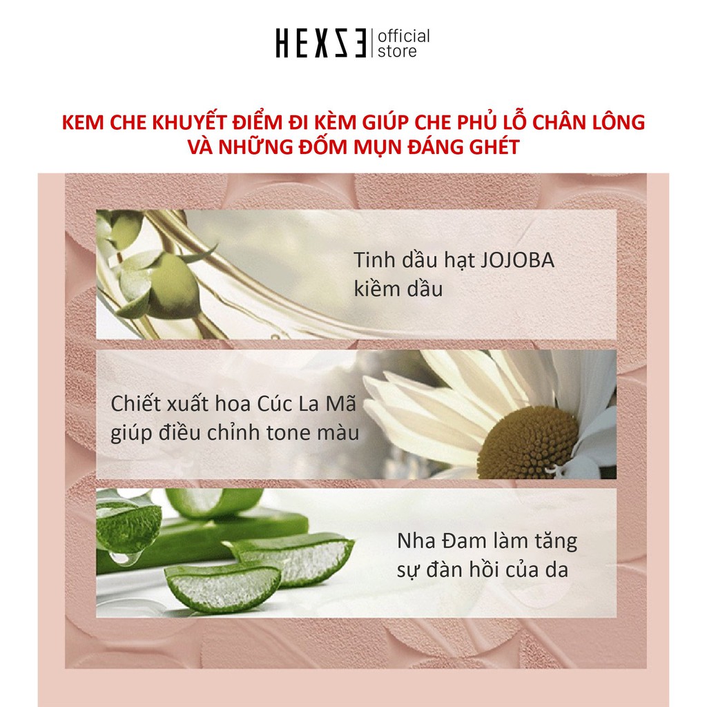 Cushion phấn nước + che khuyết điểm HEXZE 2 in1 mịn đẹp tự nhiên | BigBuy360 - bigbuy360.vn