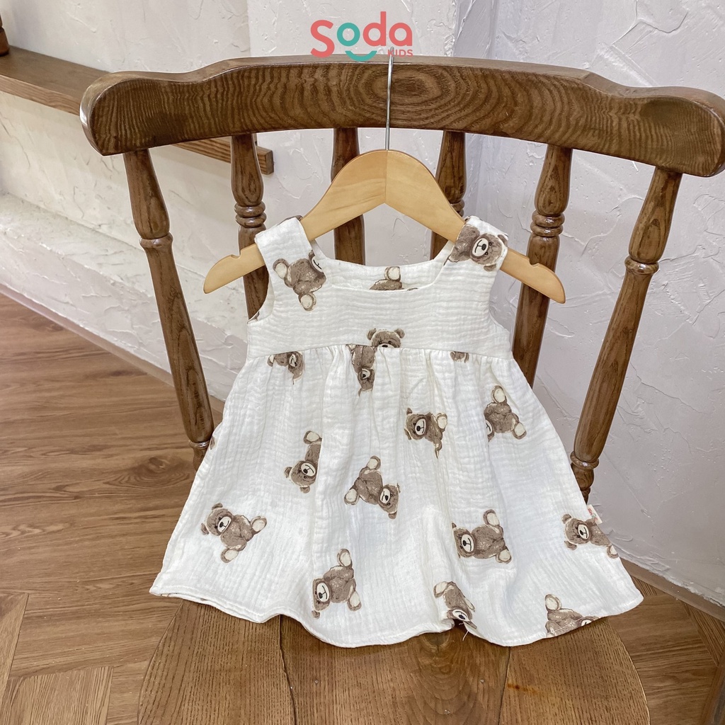 Váy doll bồng bềnh cho bé gái SODA KIDS chất liệu xô muslin mềm, mát, xinh xắn