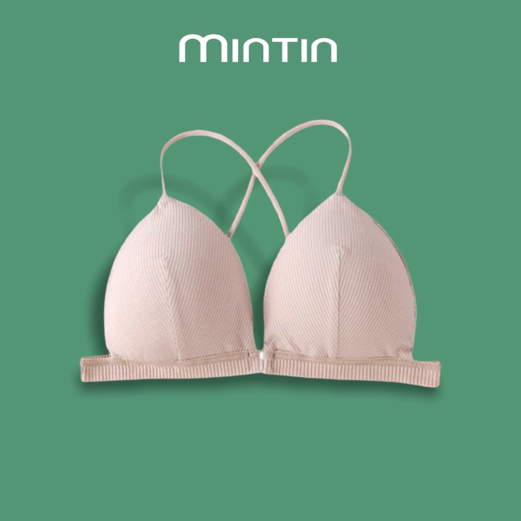 Áo bra gân cài trước nâng ngực nhẹ