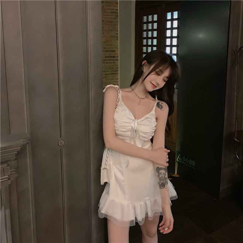 Đầm dáng xòe hai dây mini Emilyshop ulzzang