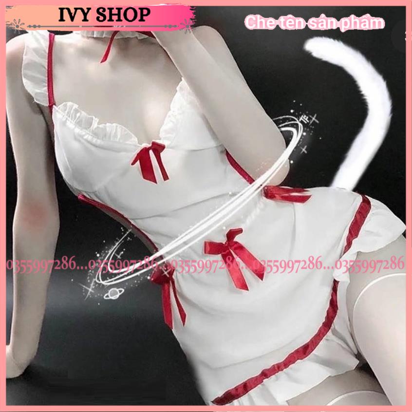Váy Ngủ Nữ Hở Lưng Sexy Cosplay Y tá, Yếm Ngủ Buộc Dây Freesize Chụp Ảnh Indoor Studio Gợi Cảm - YtaN187 | BigBuy360 - bigbuy360.vn