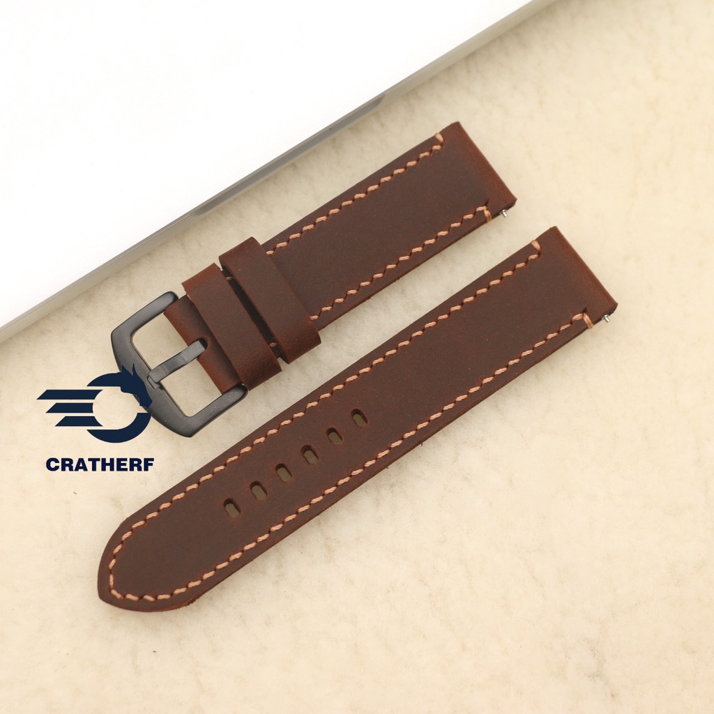 Dây Đồng Hồ Handmade Da Bò Sáp Chốt Thông Minh Thay Thế Đồng Hồ Cổ Điển Các Loại SmartWatch, Samsung Watch, Huawei