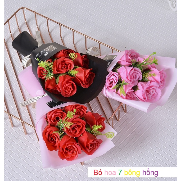 Hoa khô, hoa sáp trang trí, quà tặng kèm gấu bông