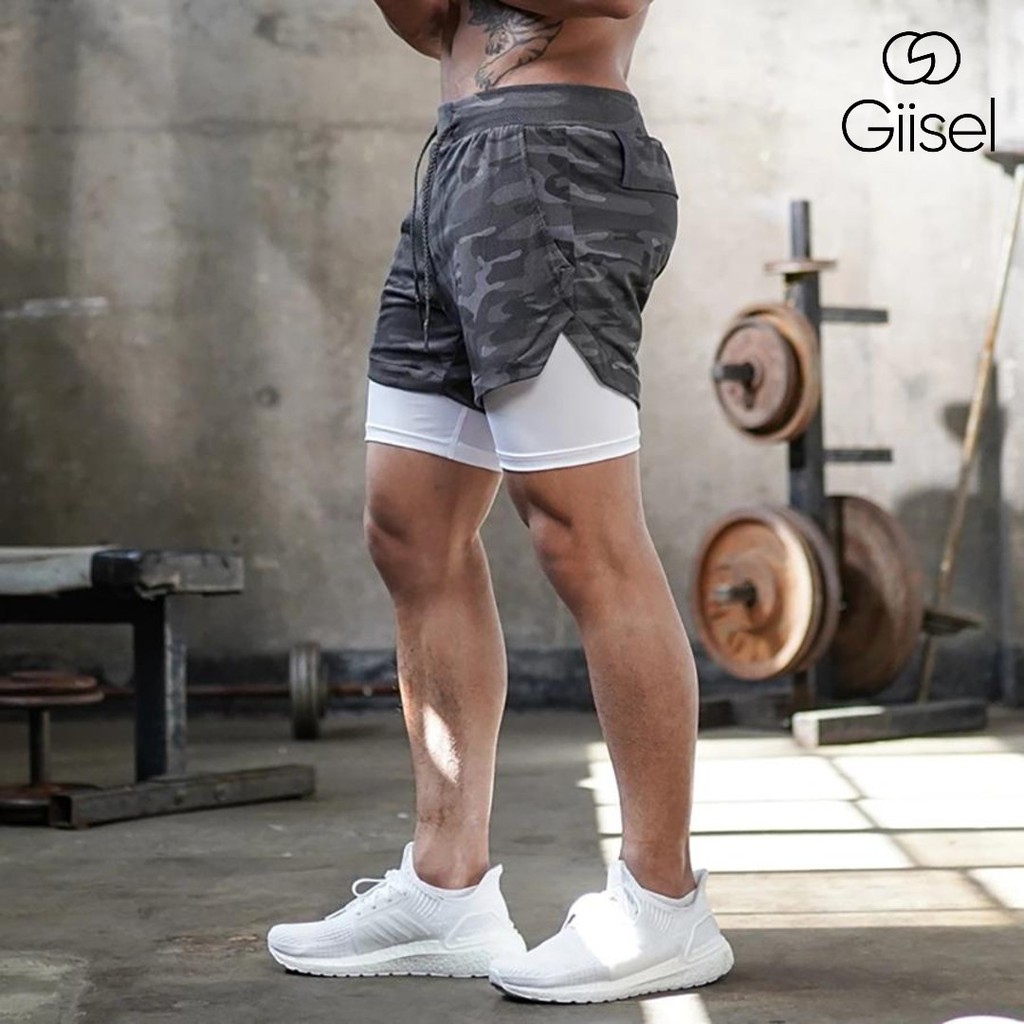 Quần short tập gym - chạy bộ chơi thể thao 2 lớp - thoáng mát - hàng siêu cấp | BigBuy360 - bigbuy360.vn