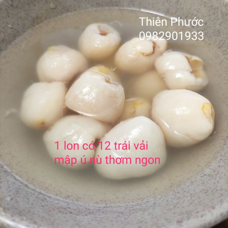 Vải thiều đóng hộp - đặc sản Thanh Hà loại 1 - 1 hộp 565gr