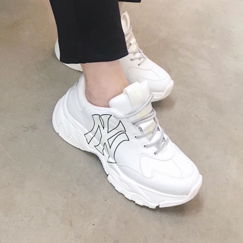 Giày thể thao MLB chữ NY trắng, giày sneaker MLB