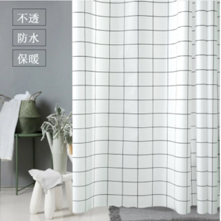 Rèm treo phòng tắm bằng chất liệu PEVA dày chống thấm nước họa tiết sọc caro