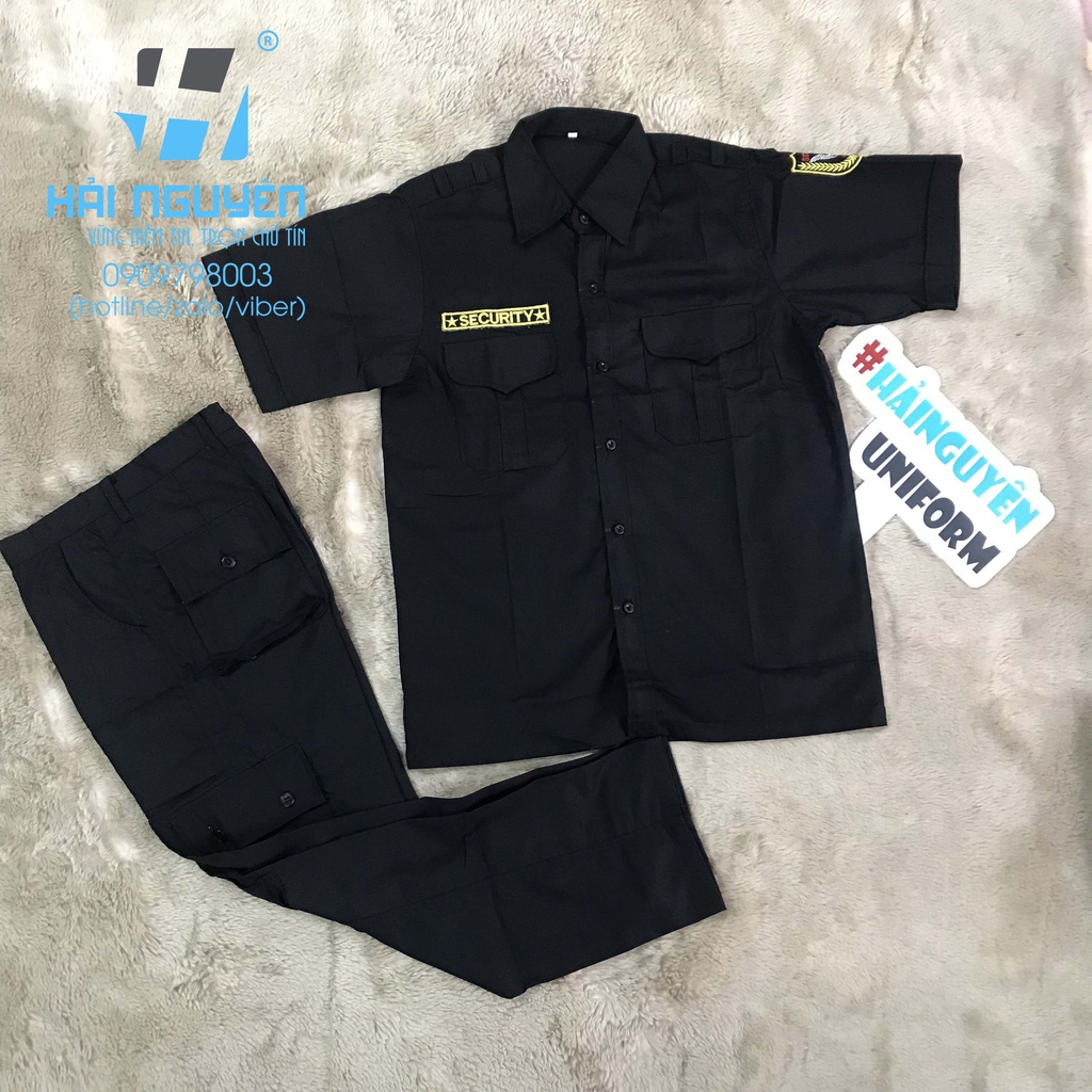 Quần áo cơ động túi hộp màu đen cao cấp dành cho bảo vệ vải kaki thoáng mát hút mồ hôi