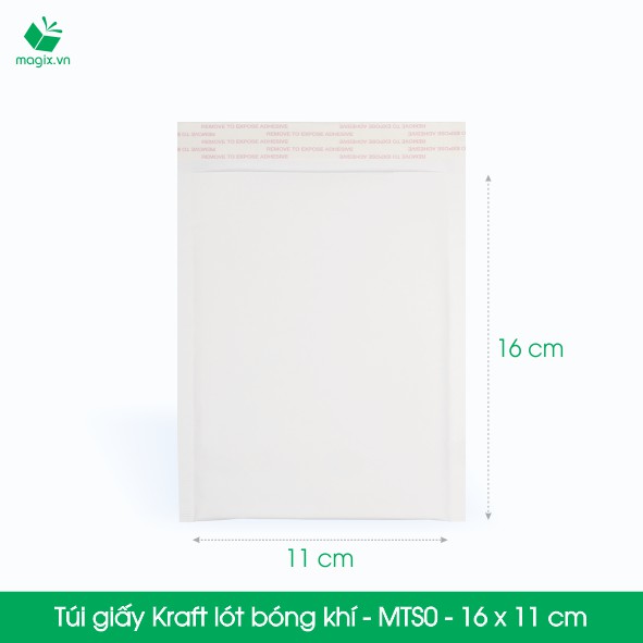 MTS0 - 16x11 cm - 25 Túi giấy Kraft bọc xốp hơi thay hộp carton