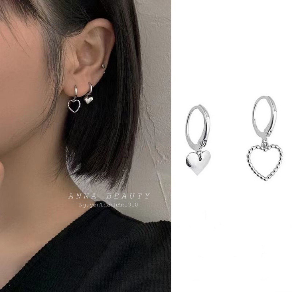 Khuyên tai trái tim xinh xắn JOLLY bằng thép y tế