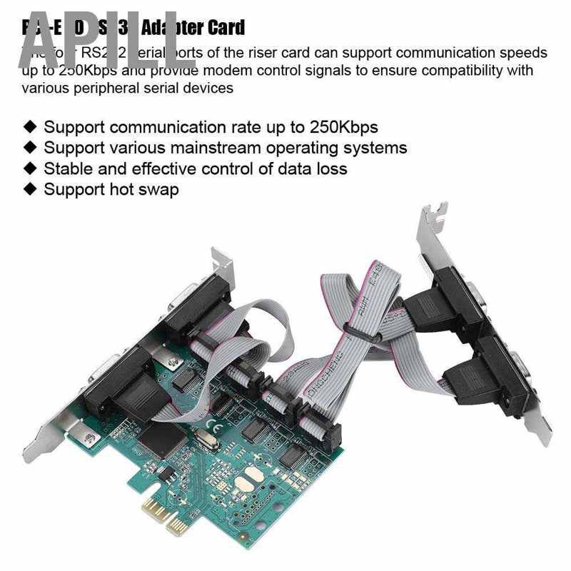 Card Chuyển Đổi Apll Pci-e Express Sang 4 Cổng Rs232 Serial Cho Windows 7 / 8 / 10 X