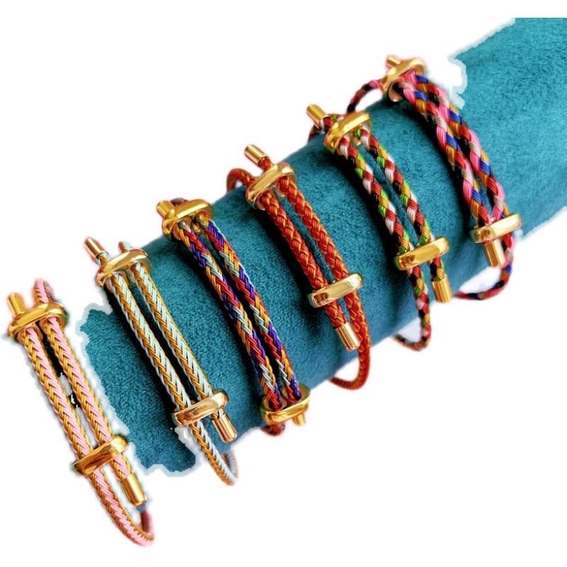 Vòng Tay Bện Dây Đính Hạt 3mm Có Thể Điều Chỉnh Màu Sắc Thời Trang Cho Nam Và Nữ DIY