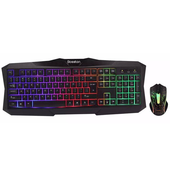 💥 SIÊU KHUYẾN MÃI 💥 COMBO MOUSE + KEYBOARD GAMING BOSSTON , LED CHANGE ( TẶNG: MIẾNG LÓT CHUỘT 30x30 )