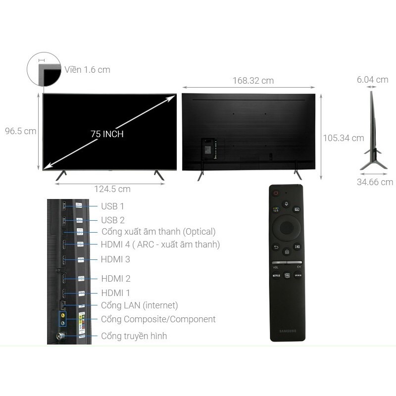 Smart tivi QLED Samsung 4K 75 inch QA75Q65R | BigBuy360 - bigbuy360.vn