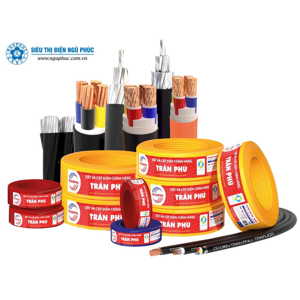 DÂY ĐIỆN ĐÔI TRẦN PHÚ - VCm 2x0.75mm; 2x1.5mm SHOP BÁN LẺ 25M