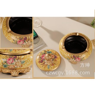 gạt tàn có nắp màu vàng