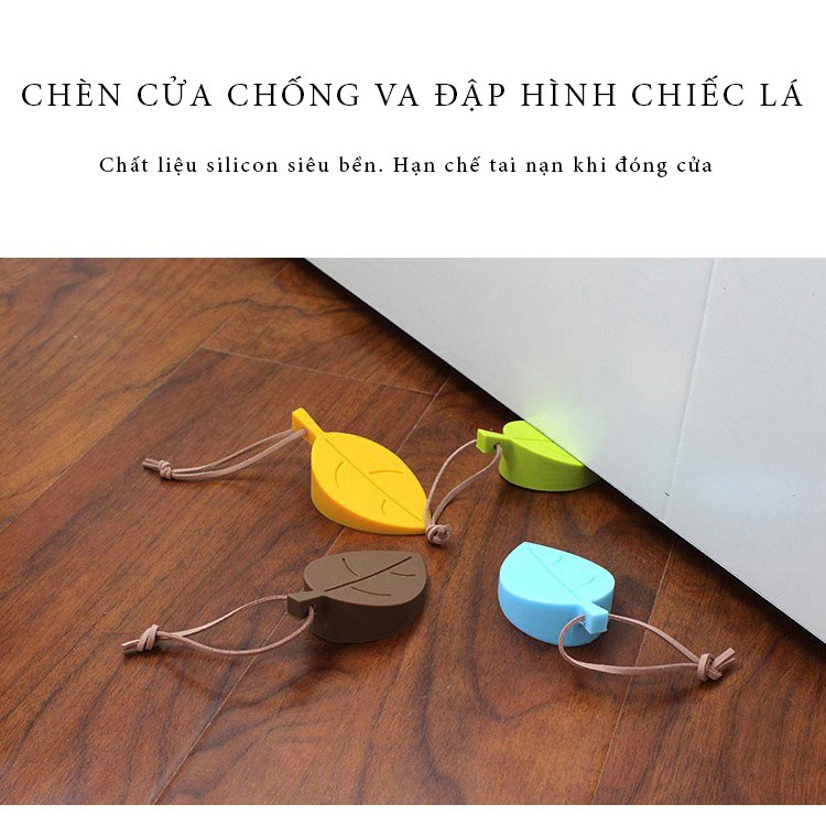 Miếng chèn cửa tránh va đập hình chiếc lá – miếng chặn cửa an toàn cho gia đình