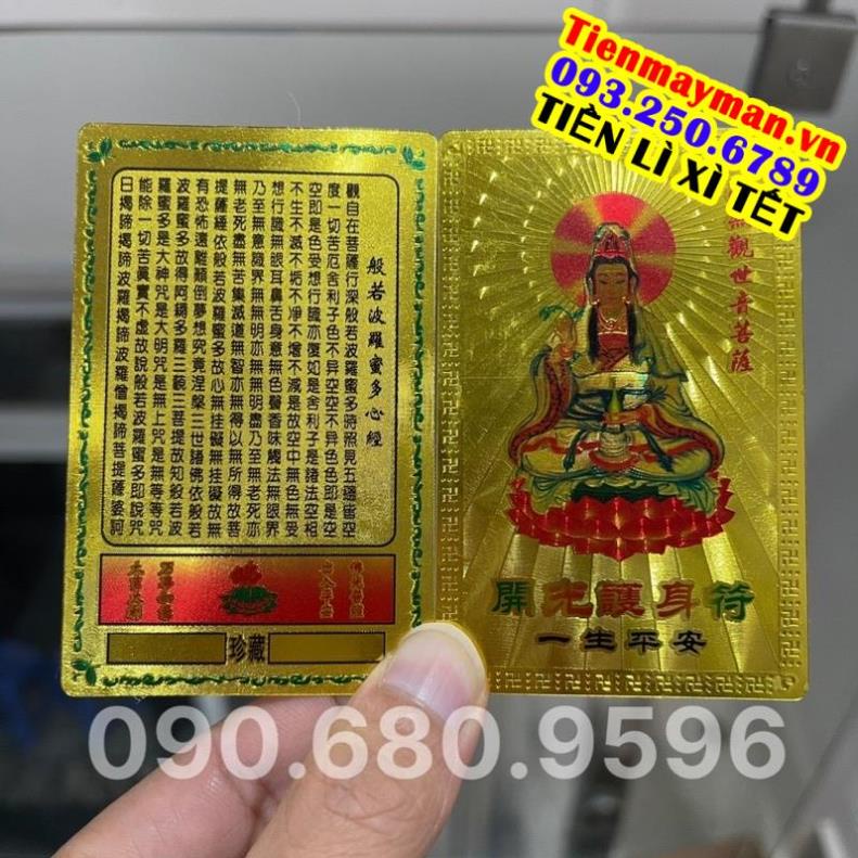 Kim Bài Quan Âm Bồ Tát, Bình An May Mắn Plastic