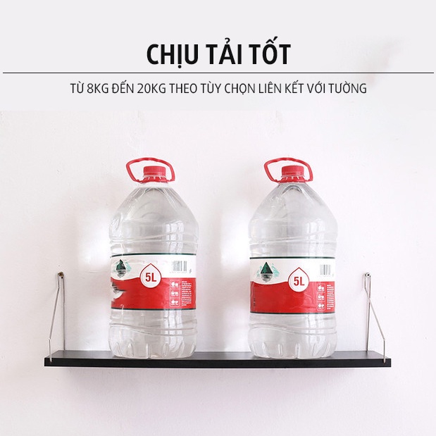 Kệ Gỗ Gắn Tường Móc Treo Không Cần Khoan, Đầy Đủ Phụ Kiện Tặng Kèm