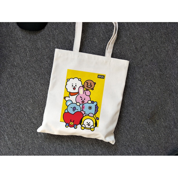 Túi xách vải in họa tiết BT21 dễ thương