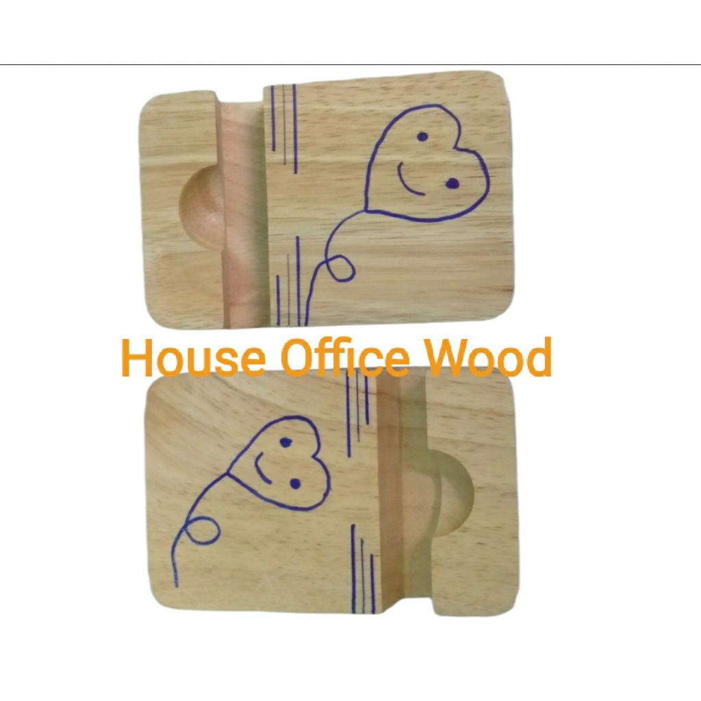 Đế điện thoại gỗ, giá để điện thoại House Office Wood  Kích thước Rộng 7x Dài 11x Dầy 2,5cm