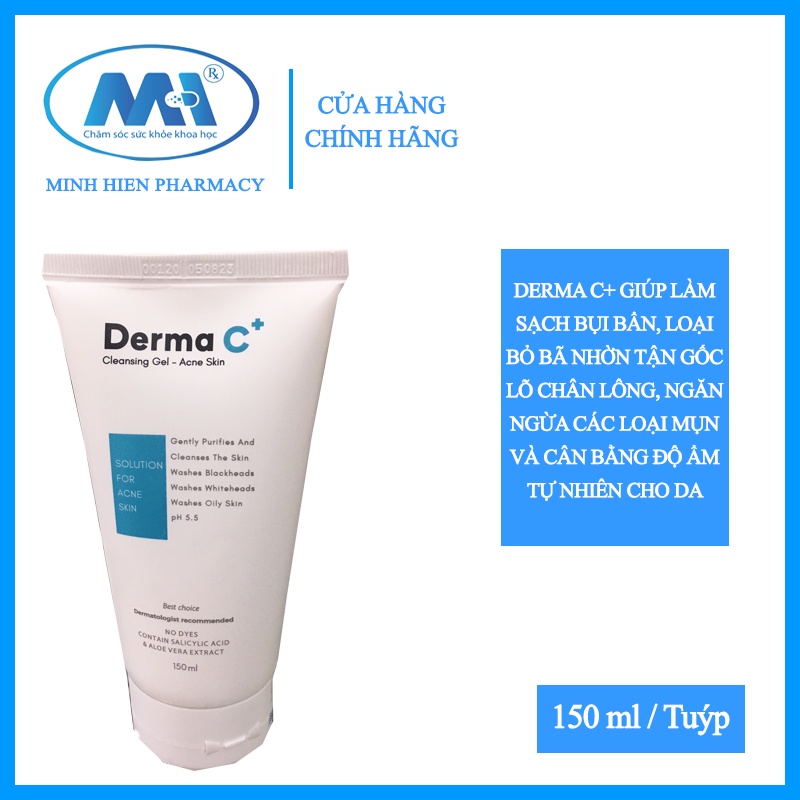 SỮA RỬA MẶT DERMA C+ dành cho da dầu mụn, chuyên khoa da liễu khuyên dùng, bác sĩ kê đơn