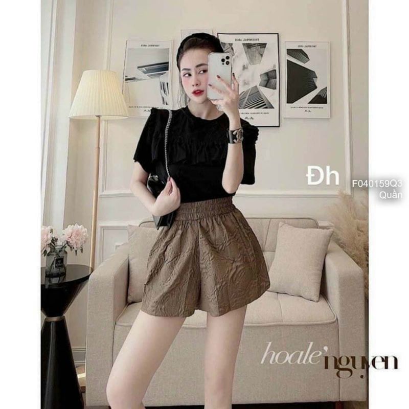 Quần short xốp họa tiết lưng thun 0401