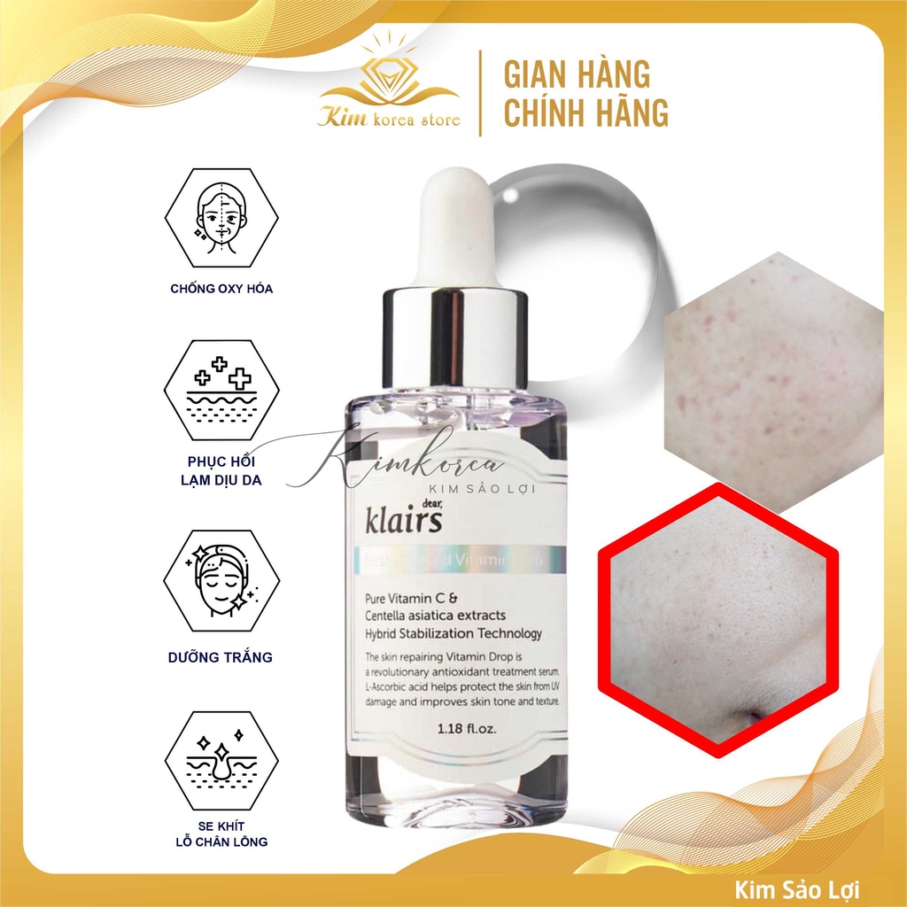 Serum vitamin C Klairs dưỡng trắng giảm thâm sạm mềm mịn cho da từ Klairs Freshly Juiced Vitamin Drop
