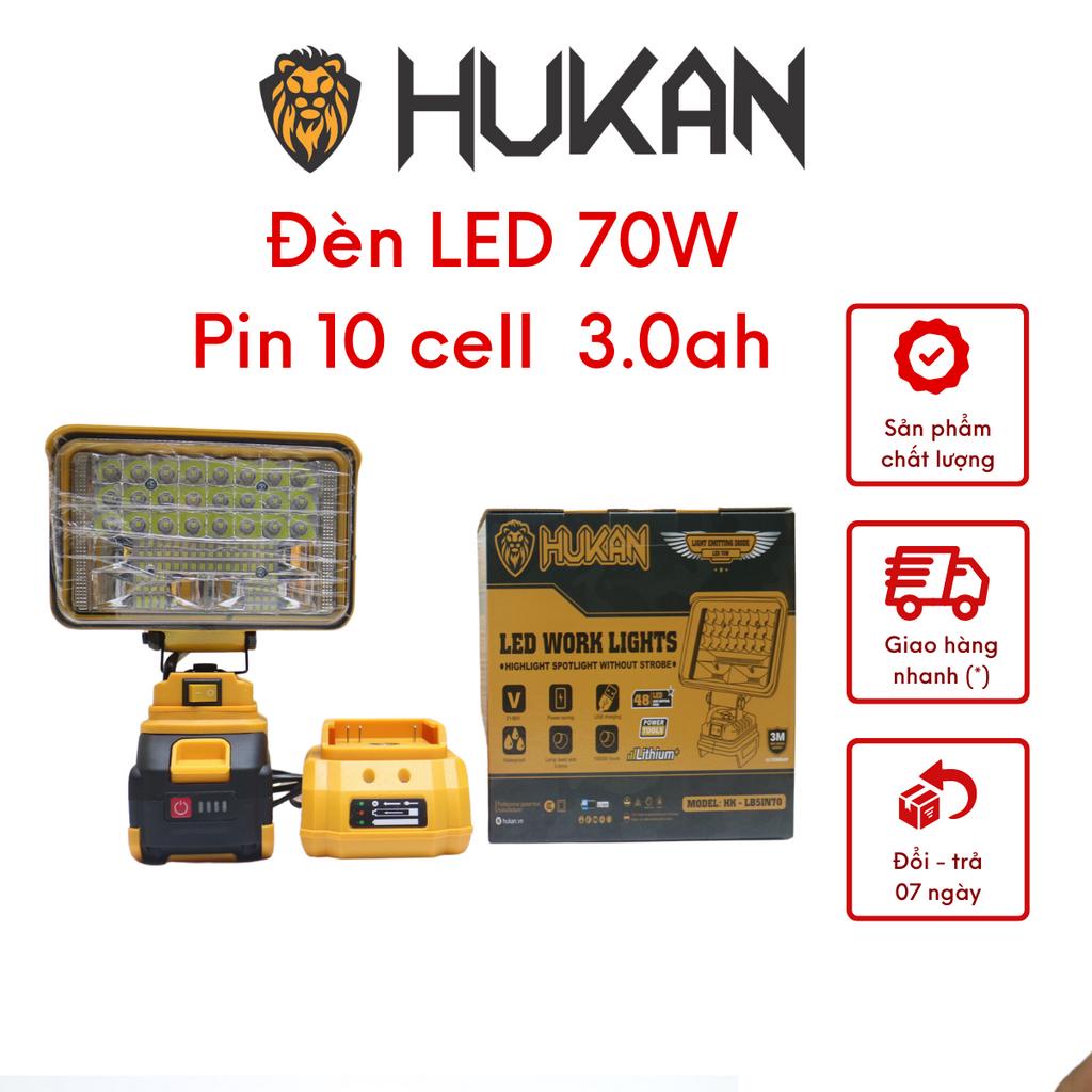 Thân bóng đèn pin LED HUKAN HK-LB4IN70 + Pin 10 cell HUKAN 3.0ah siêu sáng sử dụng chân pin phổ thông 70W