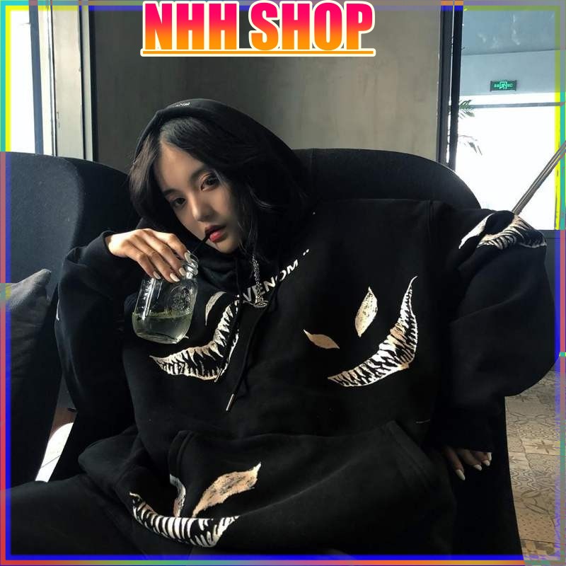 Áo Khoác Nữ Mùa Đông - Áo Khoác Nỉ Unisex Hoạ Tiết VeNom Form -Áo Hoodie Nam Nữ GD KN17 Size &lt;65kg