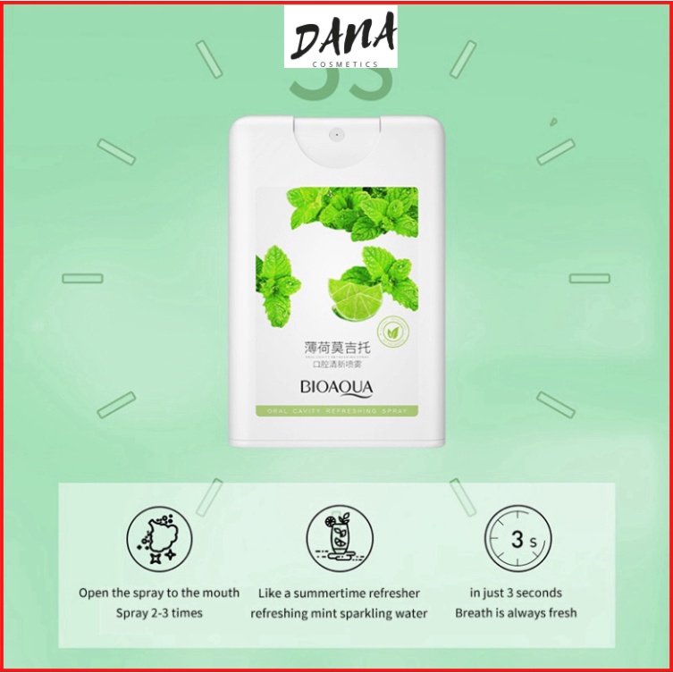 Xịt Thơm Miệng Vị Đào/Bạc Hà Thơm Mát DANA