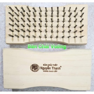 Bàn chải sắt cán gỗ vuông loại tốt hiệu bình minh