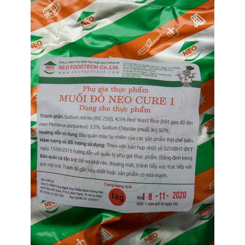 Muối đỏ giúp giữ màu tự nhiên cho thực phẩm loại 1kg