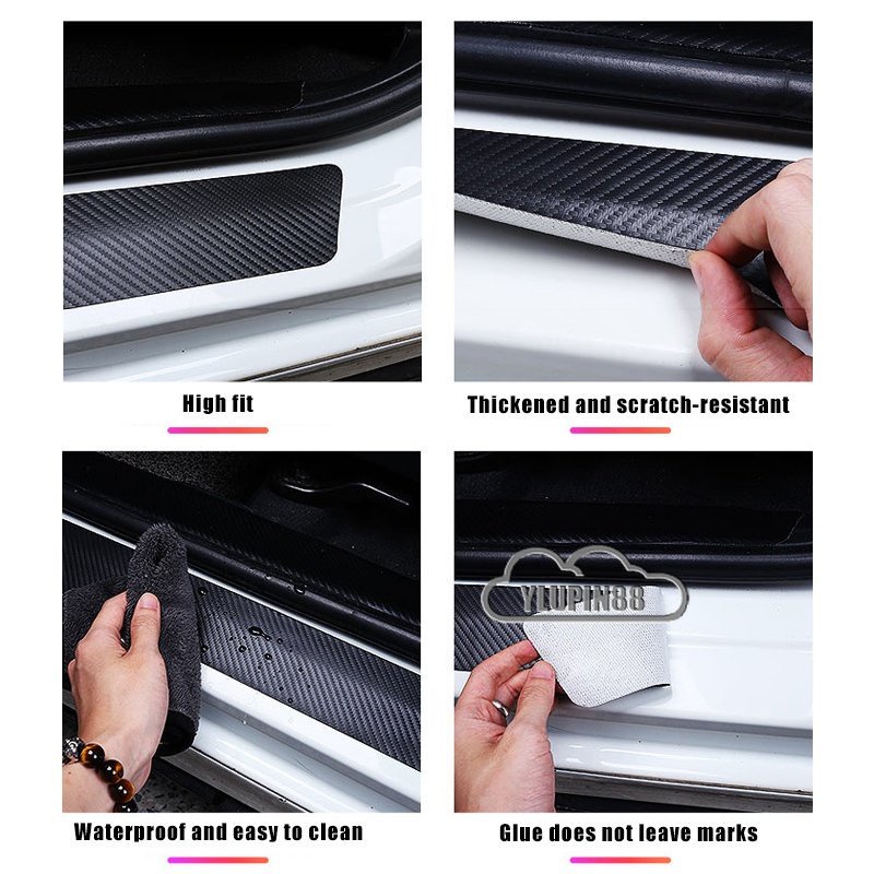 Miếng Dán Cửa Xe Hơi Họa Tiết Sợi Carbon Màu Dạ Quang Chống Nước Chống Trầy Cho Honda Civic Accord HRV CRV BRV Jazz City Fit Odyssey Acura Crosstour Shuttle Insight Passport