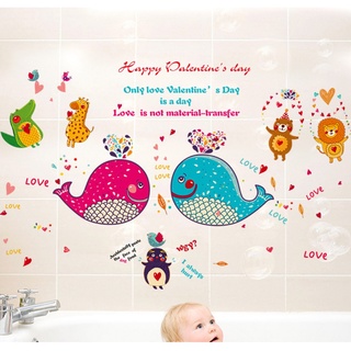 Decal dán tường cặp đôi cá voi - SK9092-69