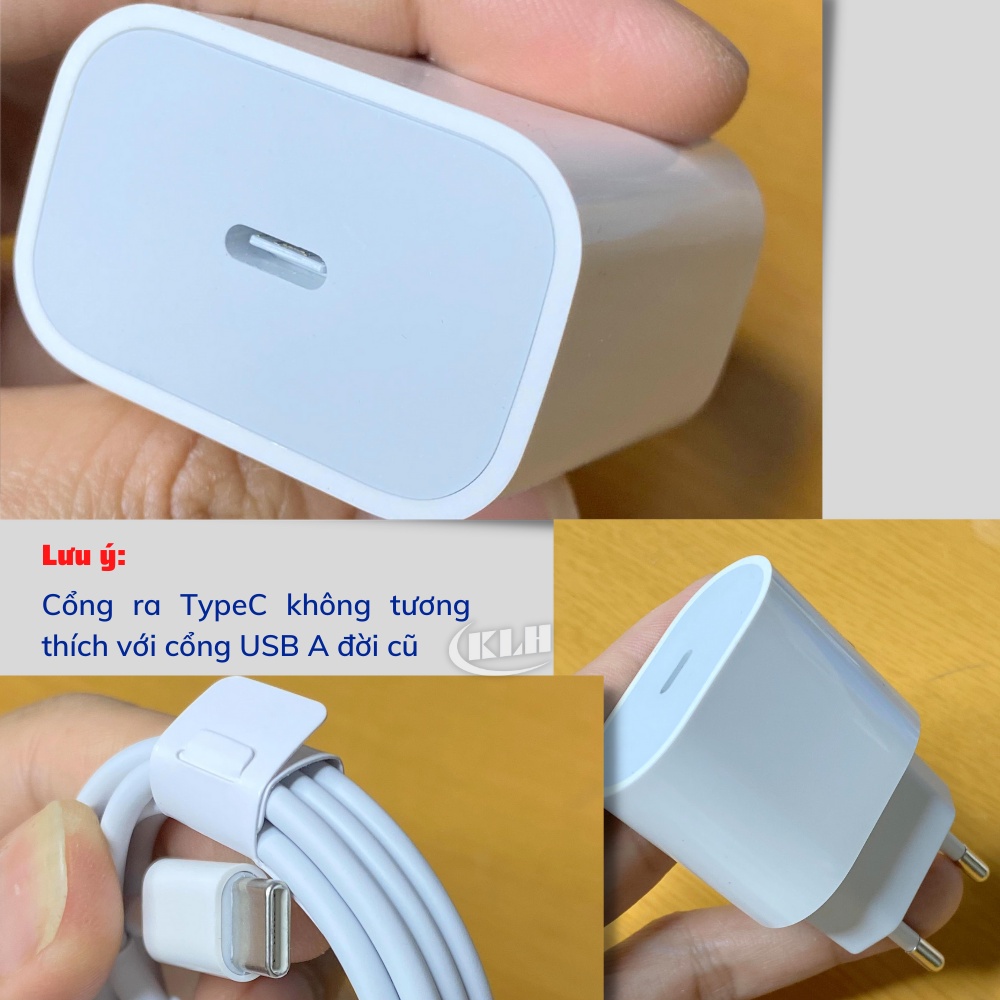 Bộ sạc nhanh cho PD 18W 20W chân sạc ,củ xạc và dây cáp type c dài 1m-KLH shop
