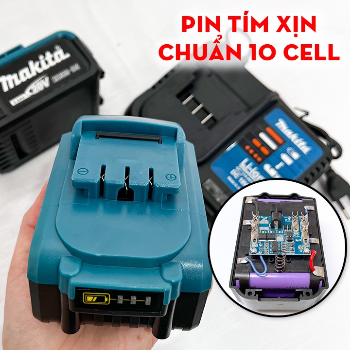 [Mẫu mới 2023] Máy siết bulong Makita 20v - Lõi đồng 100% - Pin 10 Cell - Bắn ốc - Bắt vít - Máy khoan