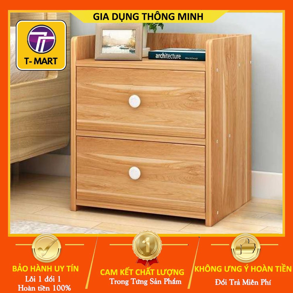 Tủ đầu giường gỗ 2 ngăn nhỏ gọn phủ melamine chống xước ẩm mốc - hỗ trợ lỗi 1 đổi 1