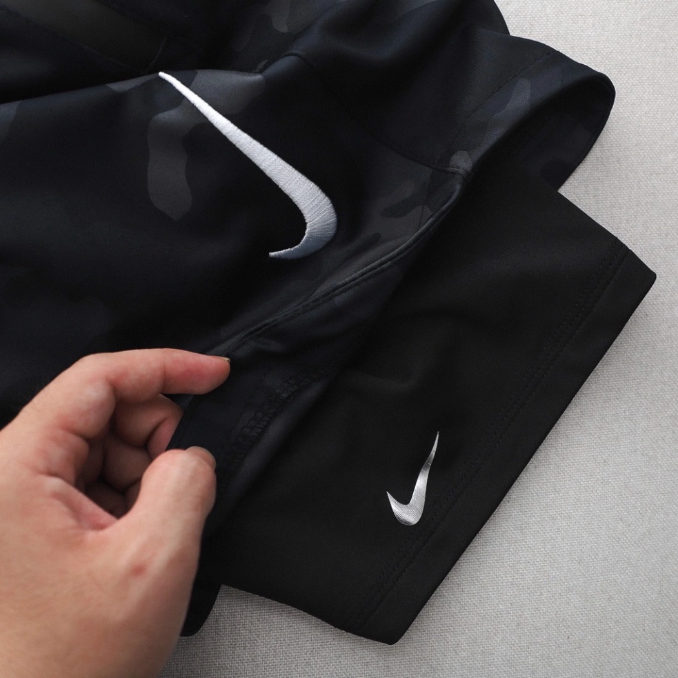 Quần Short đùi tập gym nam 2 lớp NIKE LÓT THUN Vải Thể Thao có túi Ziper