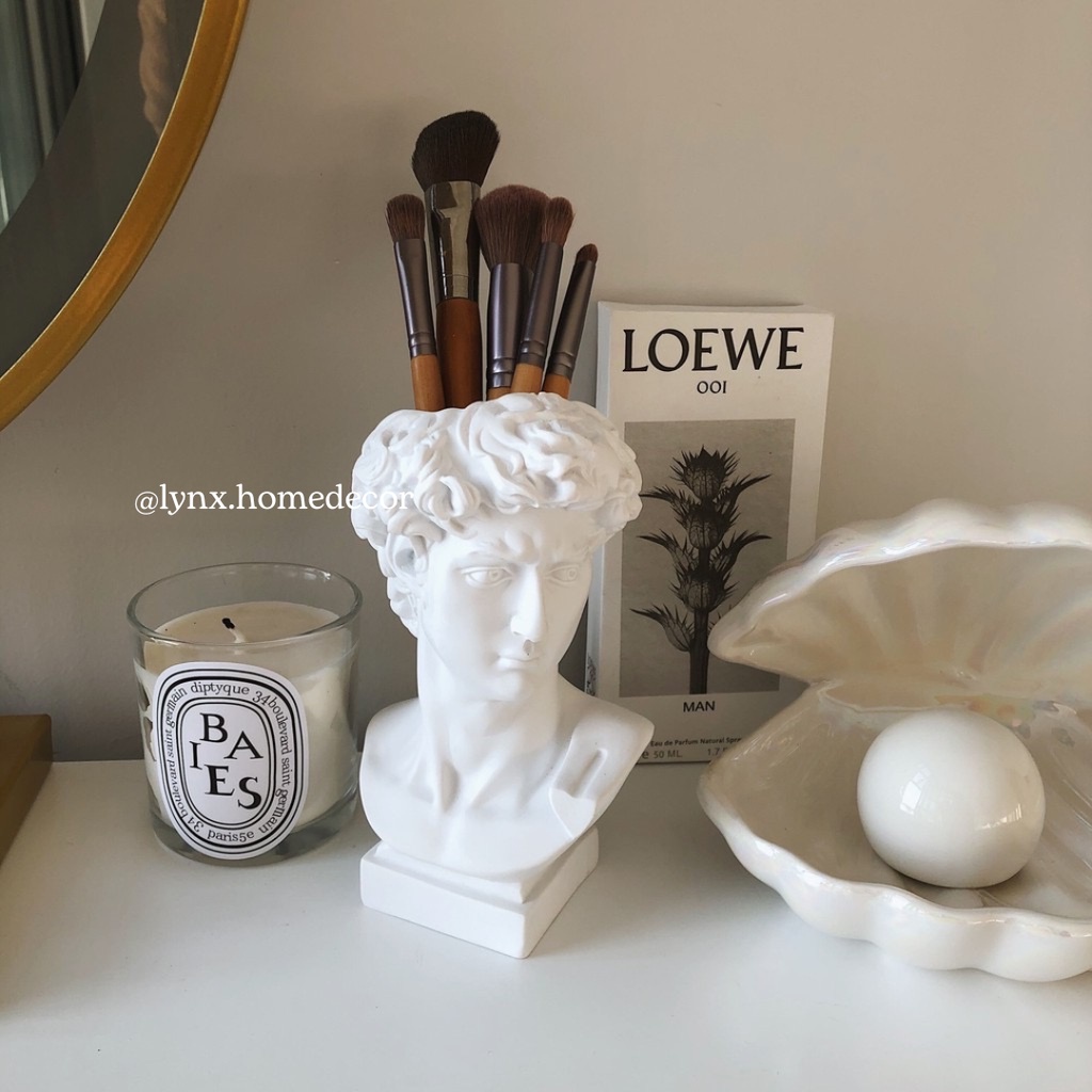 Lọ cắm hoa tượng David lọ đựng cọ trang điểm, bình trang trí hoa phong cách châu Âu Lynx Home