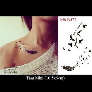 Xăm dán Tattoo lông vũ B427