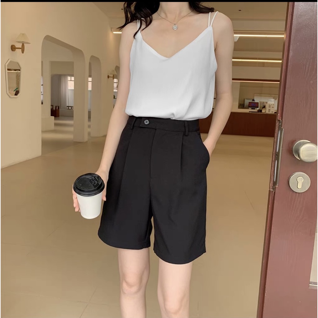 Áo kiểu 2 dây trơn vải phi lụa nhiều màu bigsize -SEBS013-AO - beostyle cho người béo mập 55-100kg- Mặc đi chơi, dạo phố