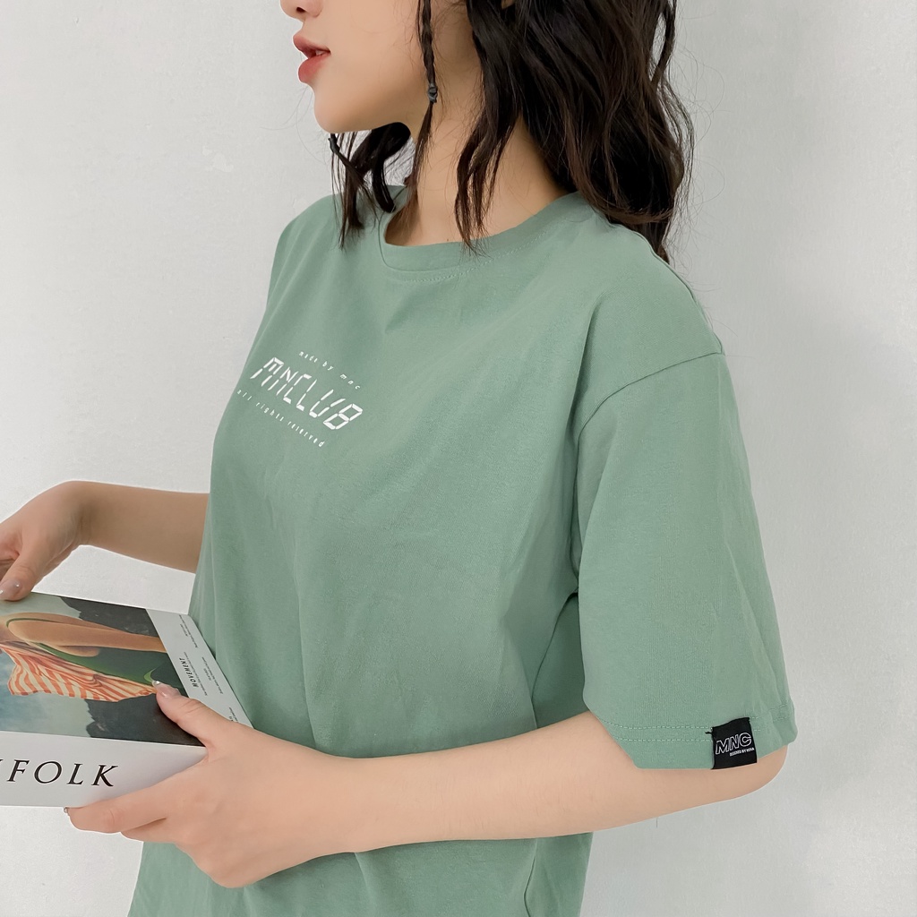 Áo thun/phông cộc tay unisex Mina studio HT411 chất liệu cotton thấm hút mồ hôi phong cách trẻ trung