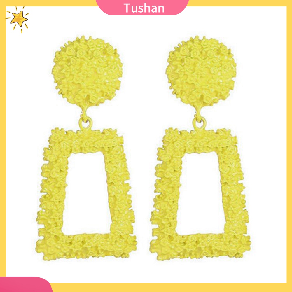 Đôi Bông Tai Dài Họa Tiết Hình Học Cá Tính Hợp Thời Trang Cho Nữ