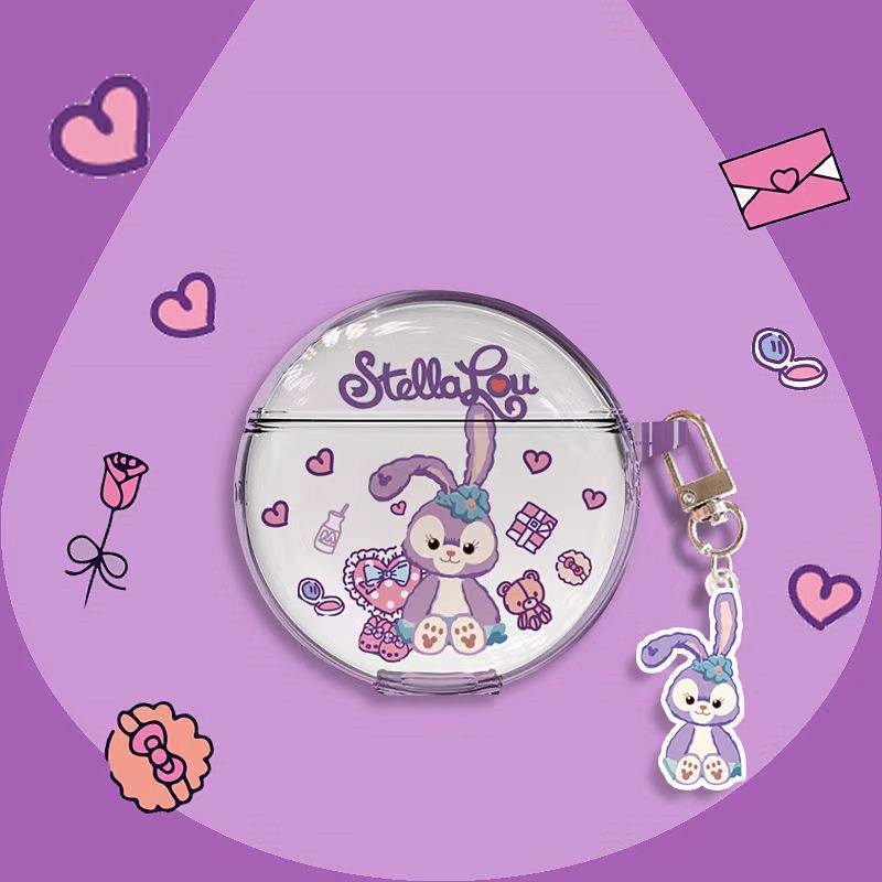 Vỏ bọc bảo vệ hộp sạc tai nghe không dây chống rơi trong suốt họa tiết hoạt hình đáng yêu cho Pro 6 Round