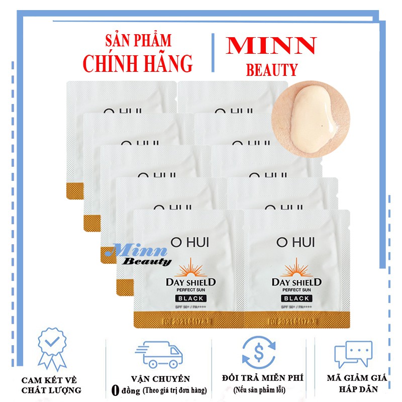 Combo 10 Sample Kem Chống Nắng Cho Da Bị Sạm Đen Ohui Sun Pro Black SPF50+/PA+++ 1ml x 10