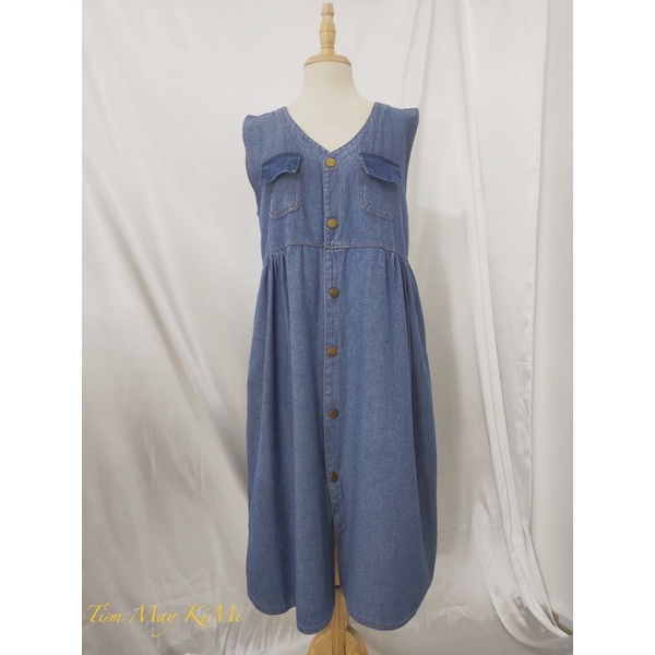 Đầm babydoll jean-Váy Babydoll bò-đầm sát nách-váy ba lỗ