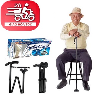 Gậy gấp gọn TRUSTY CANE chống trượt có đèn pin cho người cao tuổi