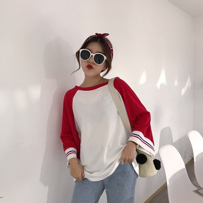 [ORDER] áo thun dài tay lửng ulzzang áo thu đông áo raglan mỏng formdáng rộng tay rộng free size