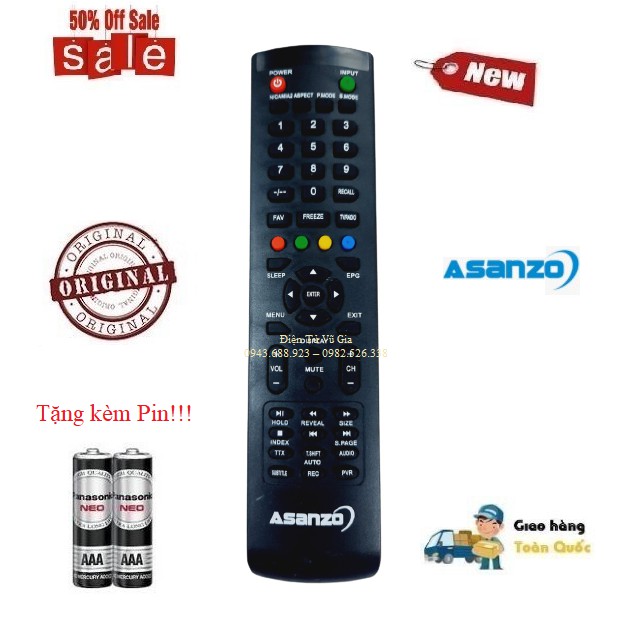 Remote Điều khiển TV Asanzo LCD/LED/Smart TV- Hàng mới chính hãng 100% Tặng kèm Pin!!!